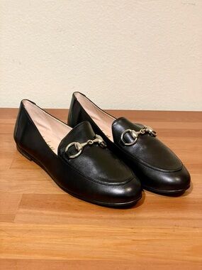 BRAND NEW French Sole Loafers Parigi Bit Black Nappa Leather Size 6.5 Women